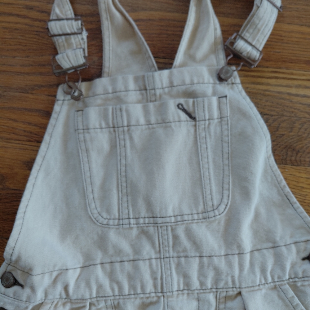 Pistola Beige Canvas Overalls Utility Dungarees Front Pocket | Minimalist Work - Picture 2 of 7